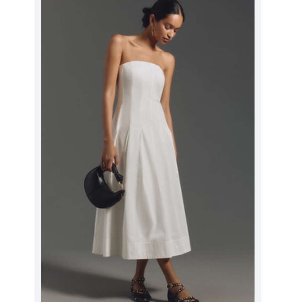 Mare Mare Strapless Seamed A-Line Midi Dress